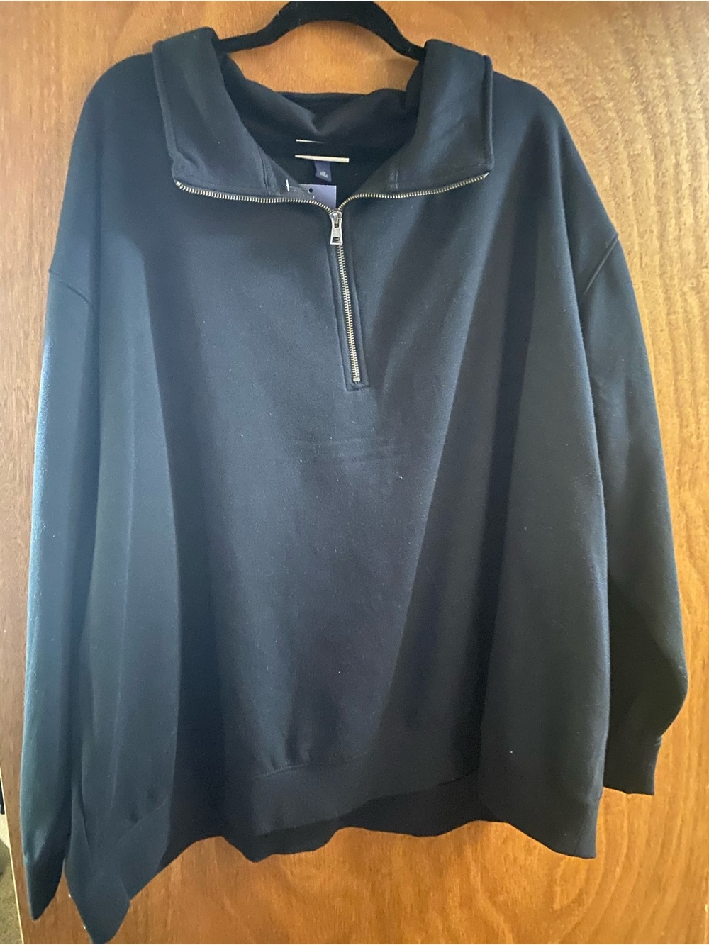 Women’s Black Half-Zip Pullover Hoodie